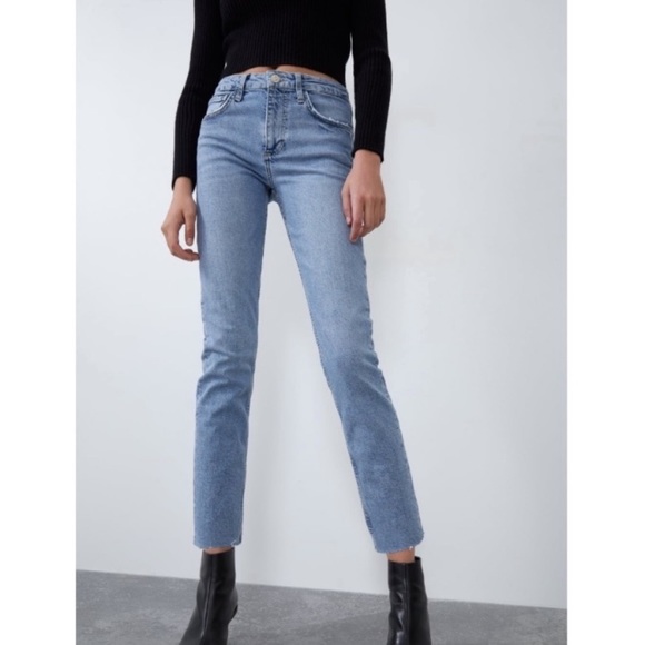 NWT Minimalist Streetwear Zara slim fit high rise ankle length jeans - Picture 2 of 8